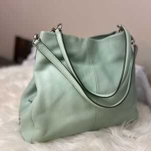 Coach Mint Green #F35723 Leather Shoulder Bag